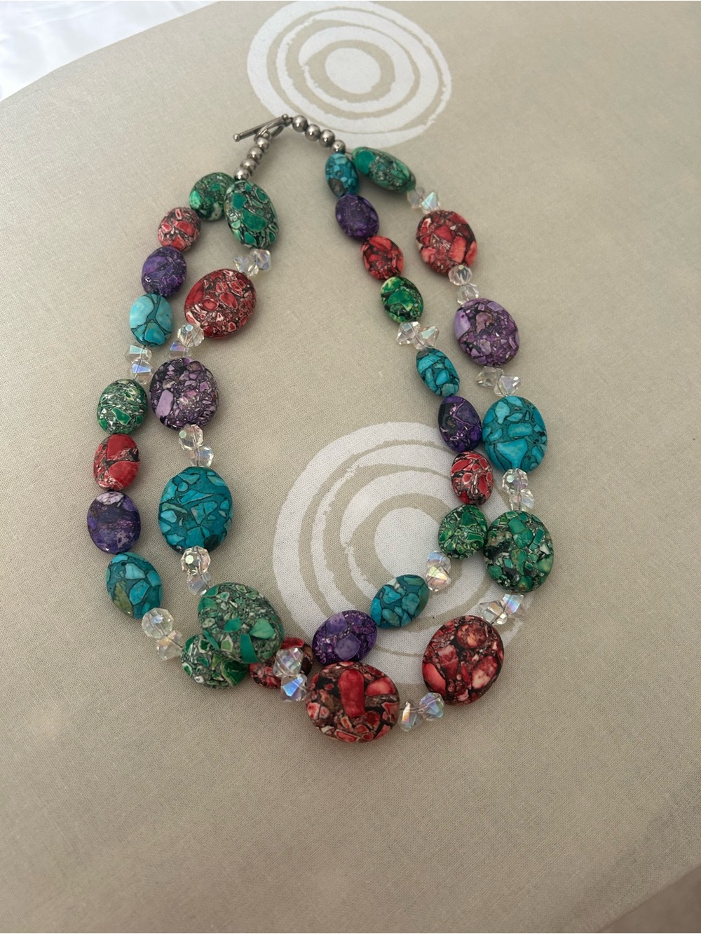 Multi-Color Gemstone Beaded Necklace - Women's Jewelry